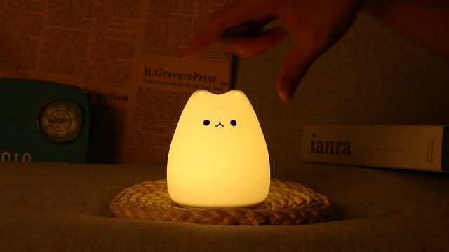 ZKLiLi Silicone Cat Night Light with Color-Changing Modes